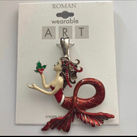 Jewelry - Wearable Art Christmas Mermaid Necklace Pendant
